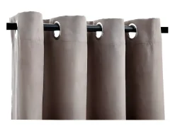 Cortinas opacas con anillas de metal 2 pzs gris 140x175 cm ES146143 Topo Discount