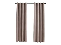 Cortinas opacas con anillas de metal 2 pzs gris 140x175 cm ES146143 Topo Discount