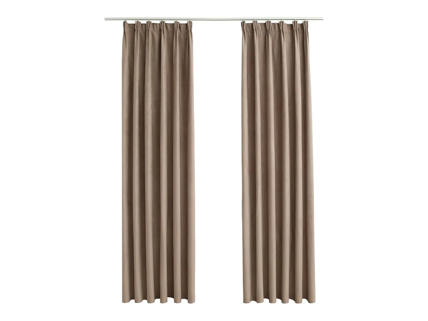 Ropa De Casa-Cortinas opacas con ganchos 2 piezas gris 140x225 cm ES183665 Topo