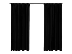 Cortinas opacas con ganchos look de lino 2 pzas 140x175cm ES469584 Negro