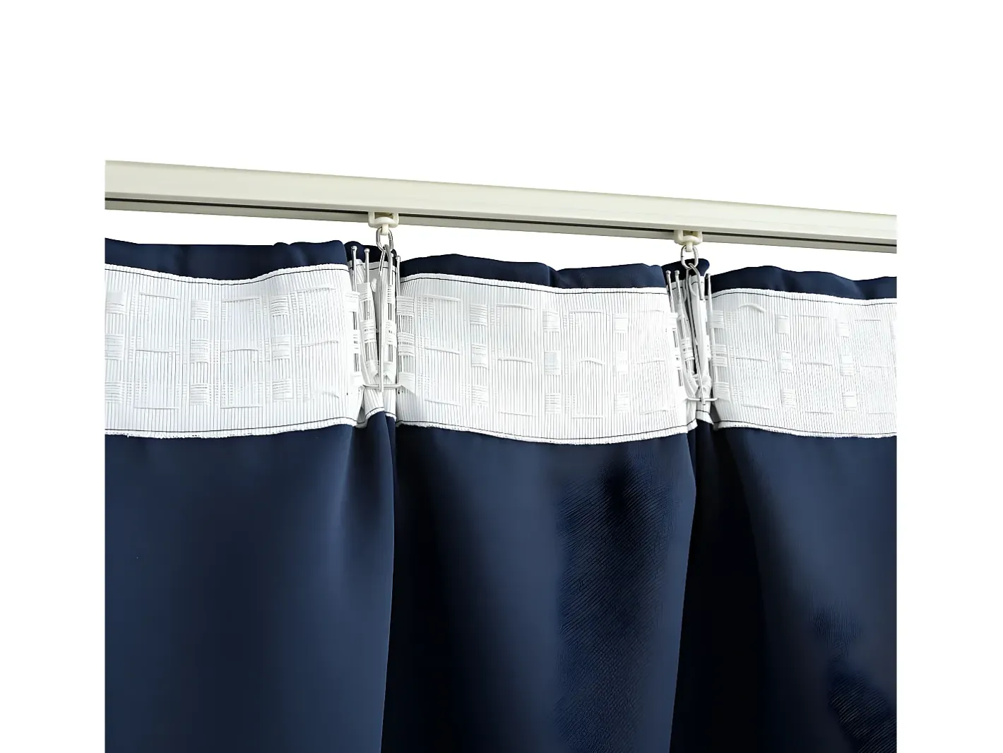 Ropa De Casa-Cortinas opacas con ganchos 2 piezas 140x225 cm ES750087 Azul