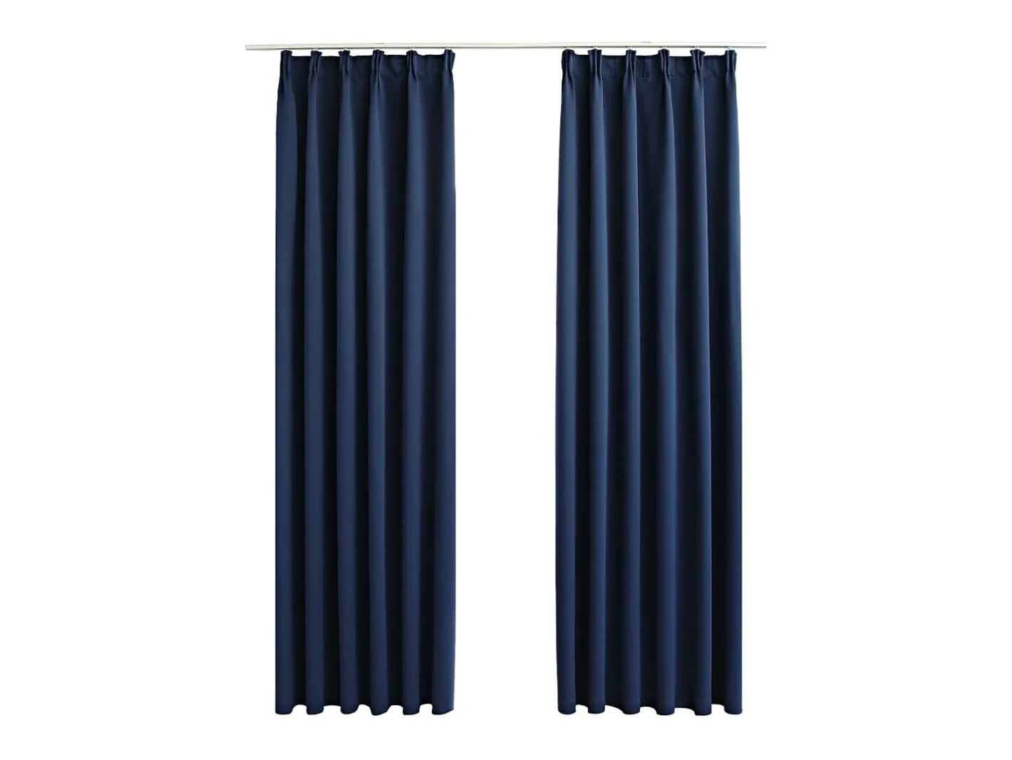 Ropa De Casa-Cortinas opacas con ganchos 2 piezas 140x225 cm ES750087 Azul