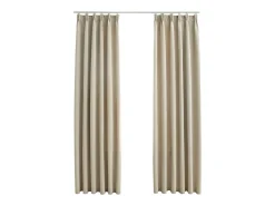 Ropa De Casa-Cortinas opacas con ganchos 2 unidades 140x175 cm ES128639 Beige