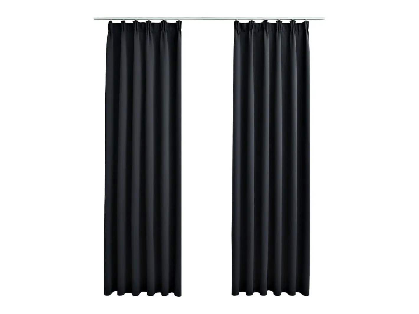 Ropa De Casa-Cortinas opacas con ganchos 2 piezas 140x175 cm ES442726 Negro