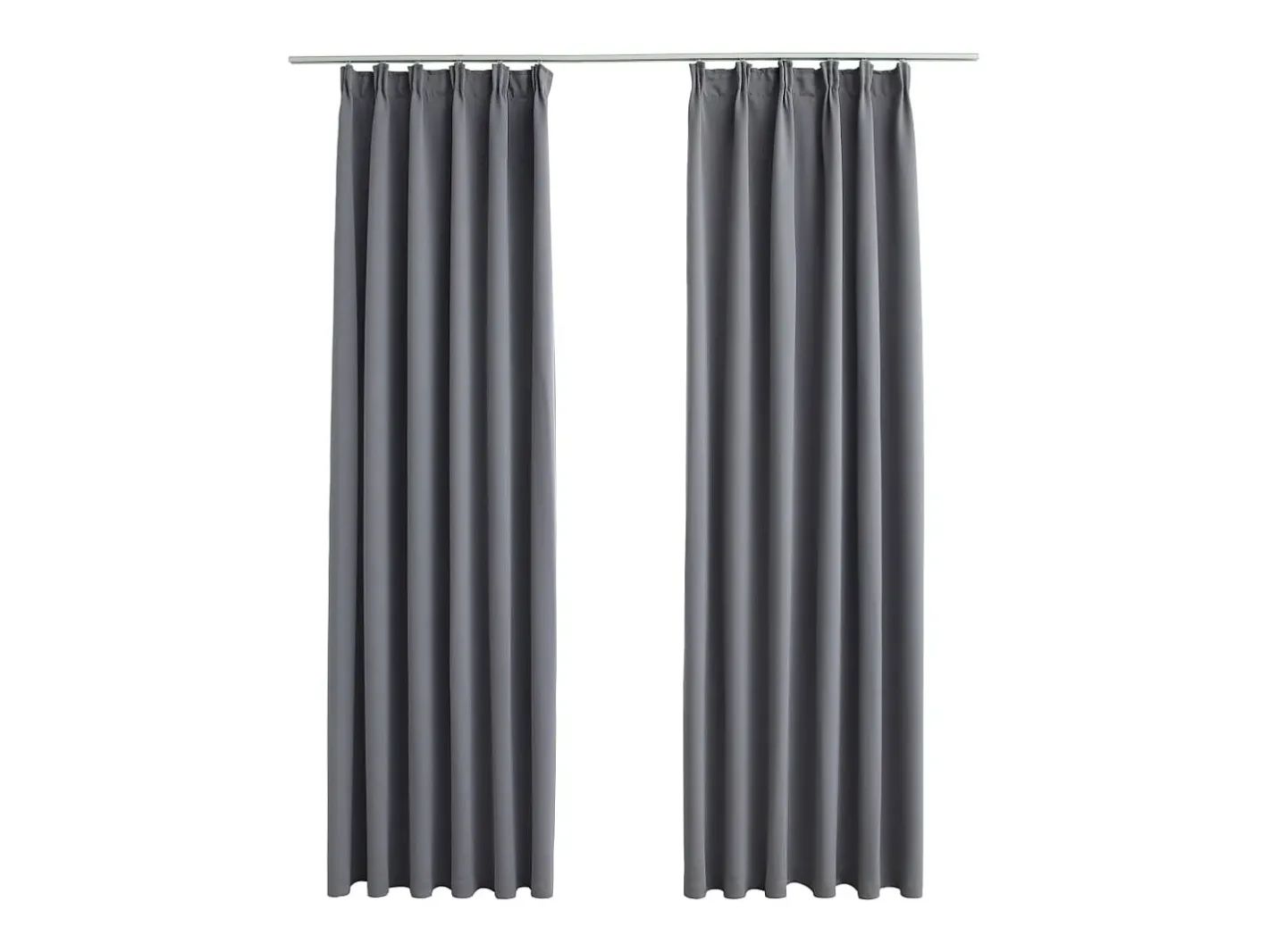 Ropa De Casa-Cortinas opacas con ganchos 2 piezas 140x225 cm ES533965 Gris