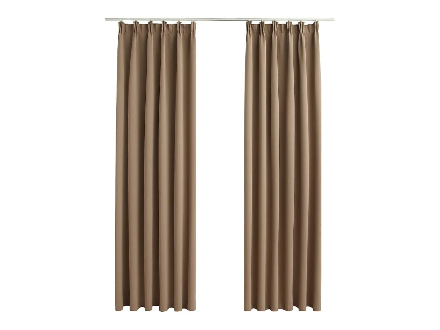 Ropa De Casa-Cortinas opacas con ganchos 2 piezas gris 140x175 cm ES821485 Topo