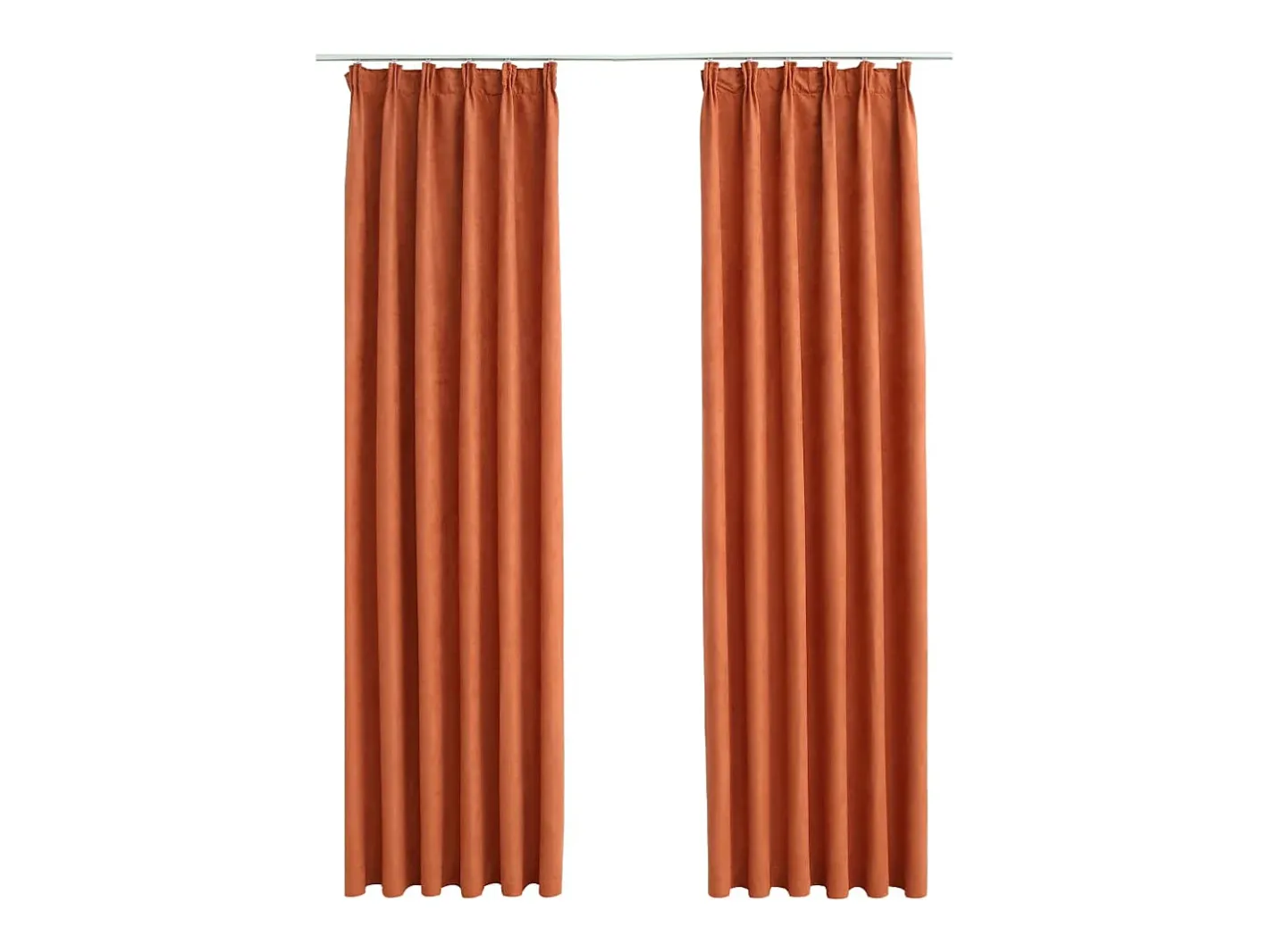 Cortinas opacas con ganchos 2 piezas color óxido 140x175 cm ES402663 Topo Discount