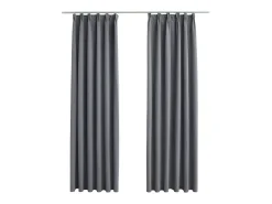 Cortinas opacas con ganchos 2 unidades 140x175 cm ES801075 Gris Hot