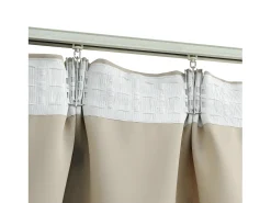 Cortinas opacas con ganchos 2 unidades 140x245 cm ES796537 Beige Sale