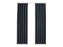 Ropa De Casa-Cortinas opacas con ganchos 2 piezas 140x255 cm ES214007 Gris antracita