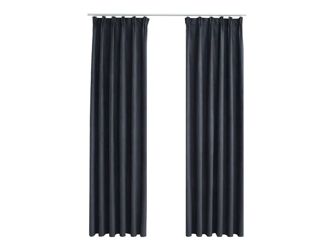 Ropa De Casa-Cortinas opacas con ganchos 2 piezas 140x255 cm ES214007 Gris antracita