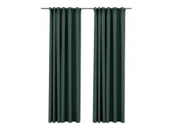 Cortinas opacas con ganchos look de lino 2 pzas 140x245cm ES226222 Verde Hot