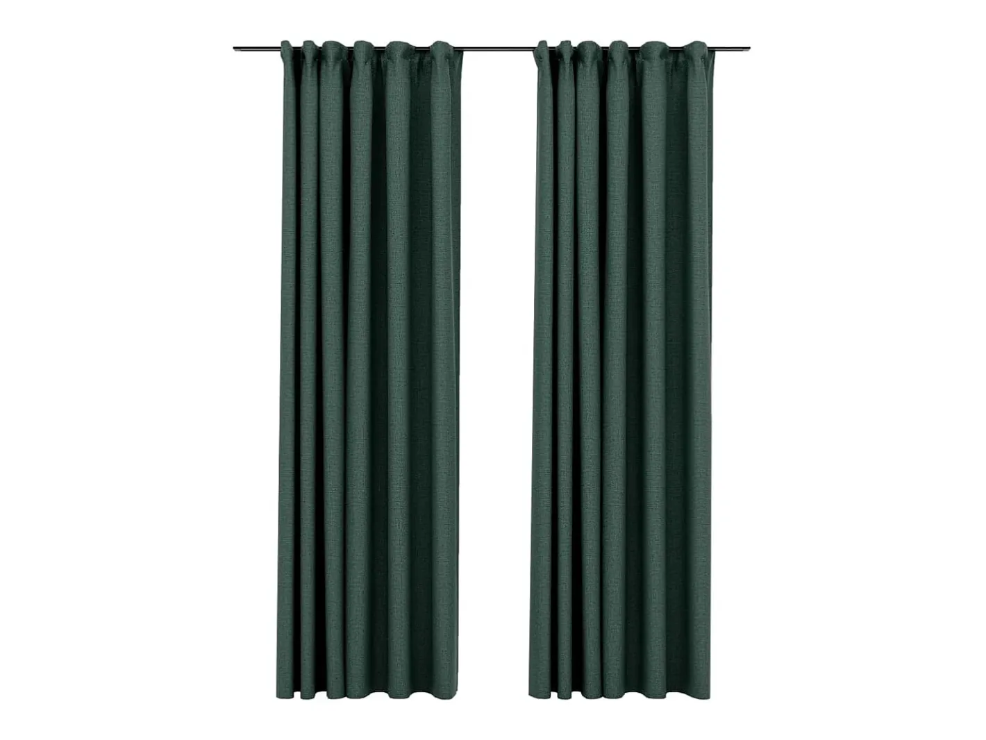 Cortinas opacas con ganchos look de lino 2 pzas 140x245cm ES226222 Verde Hot