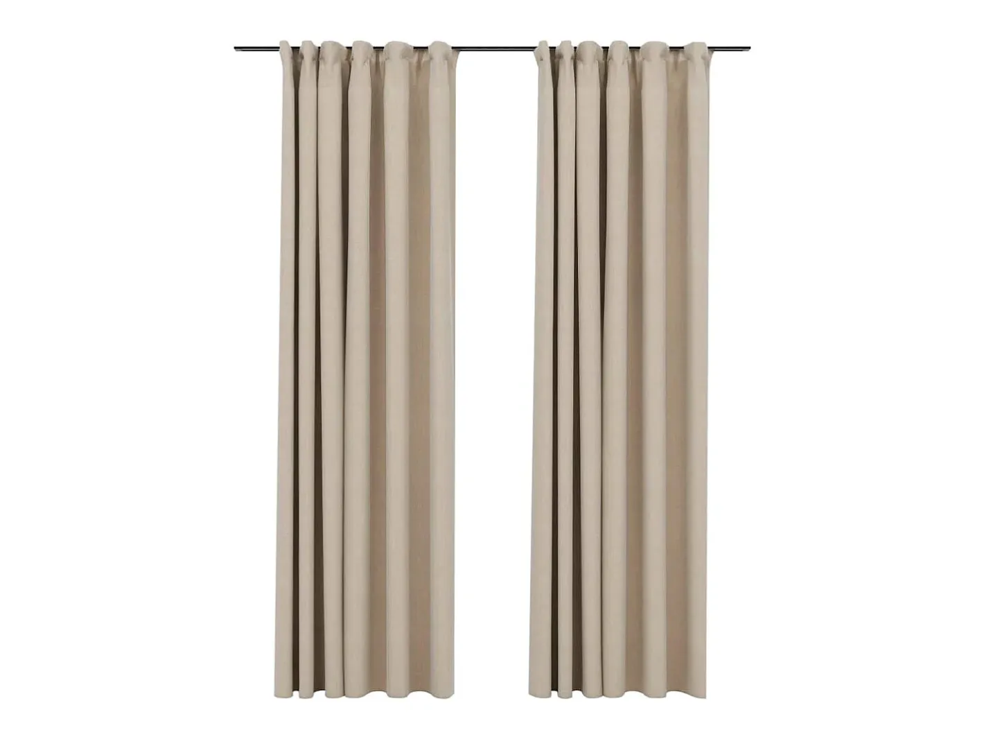 Hot Cortinas opacas con ganchos look de lino 2 pzas 140x245cm ES121491 Beige