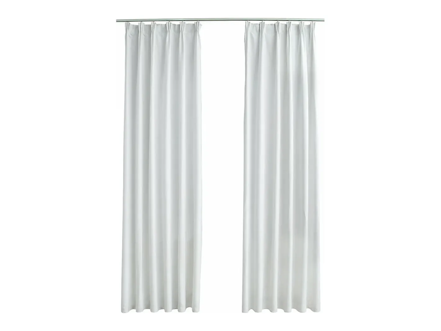 New Cortinas opacas con ganchos 2 piezas crudo 140x245 cm ES374600 Blanco