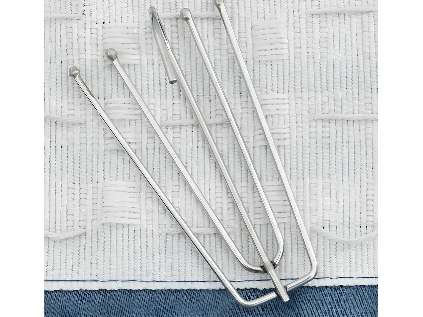 Cortinas opacas con ganchos look de lino 2 pzas 140x245 cm ES982098 Azul