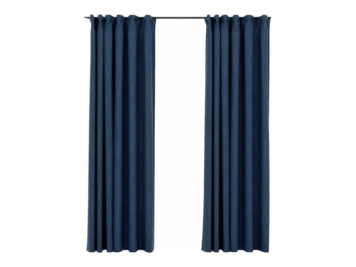 Cortinas opacas con ganchos look de lino 2 pzas 140x245 cm ES982098 Azul