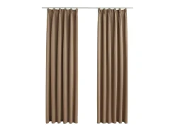 Cortinas opacas con ganchos 2 piezas gris 140x245 cm ES657895 Topo