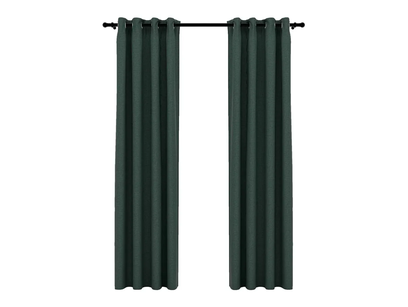 Hot Cortinas opacas con ojales look de lino 2 pzas 140x225 cm ES500414 Verde