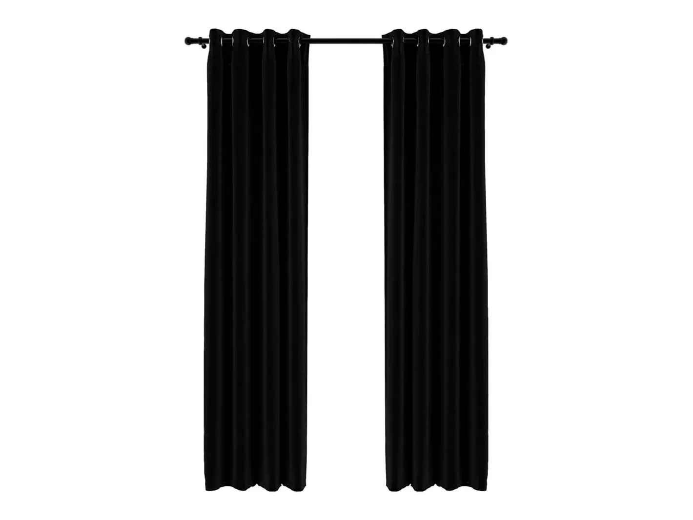 Ropa De Casa-Cortinas opacas con ojales look de lino 2 pzas 140x225 cm ES369182 Negro