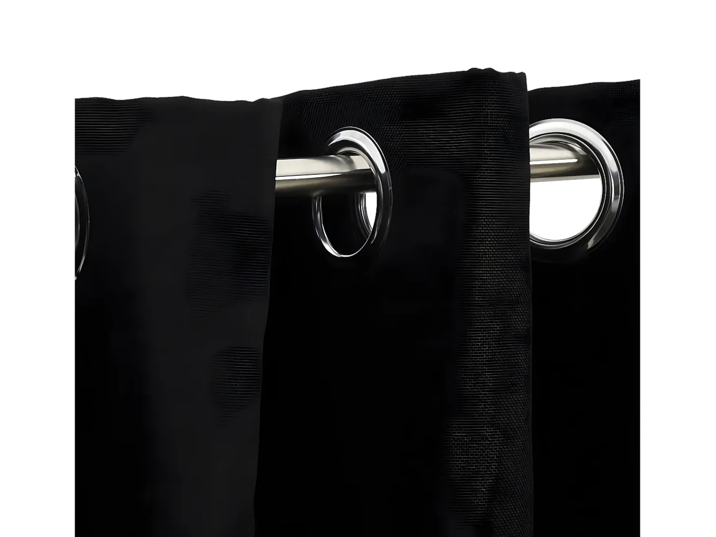 Ropa De Casa-Cortinas opacas con ojales look de lino 2 pzas 140x225 cm ES369182 Negro
