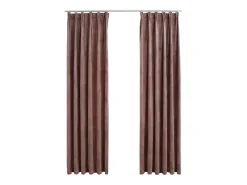 Cortinas opacas ganchos 2 pzas terciopelo viejo 140x245 cm ES665907 Rosa New