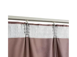 Clearance Cortinas opacas ganchos 2 pzas terciopelo viejo 140x175 cm ES766445 Rosa