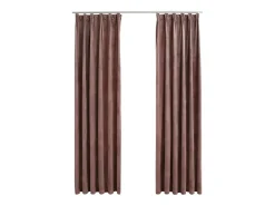 Clearance Cortinas opacas ganchos 2 pzas terciopelo viejo 140x175 cm ES766445 Rosa