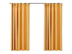 Cortinas opacas ganchos look de lino 2 pzas 140x175 cm ES712559 Amarillo Sale