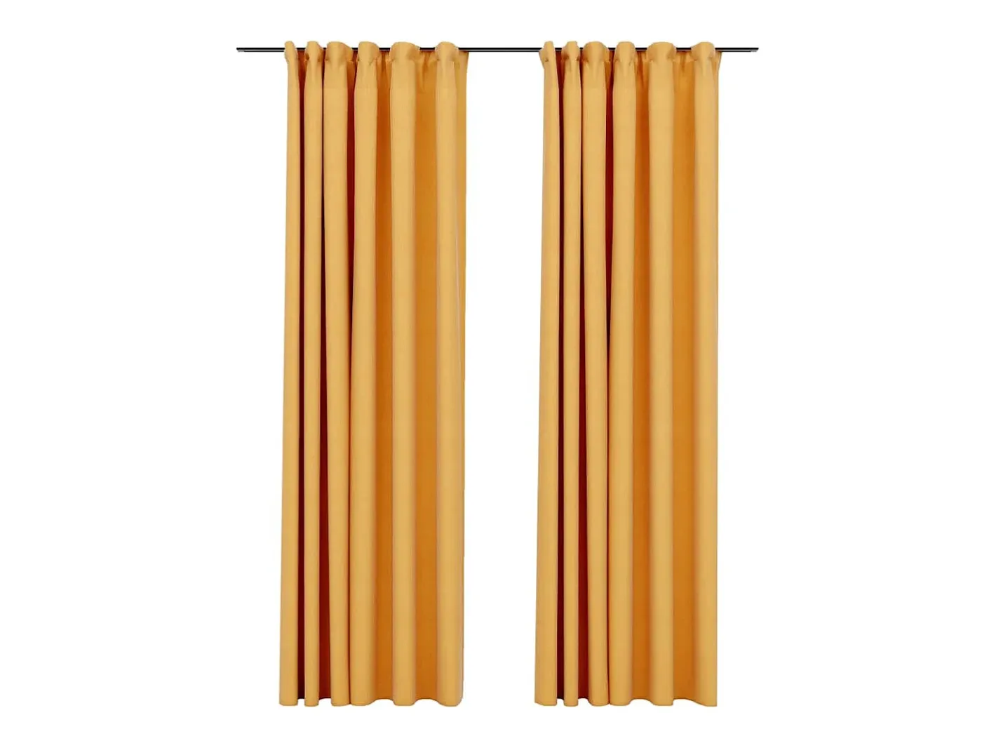 Cortinas opacas ganchos look de lino 2 pzas 140x225 cm ES657008 Amarillo Clearance