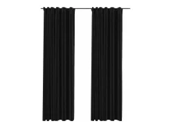 Ropa De Casa-Cortinas opacas ganchos look de lino 2 pzas antracita 140x225cm ES845592 Gris antracita