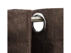 Clearance Cortinas opacas ojales look de lino 2 pzas gris 140x245 cm ES193458 Topo