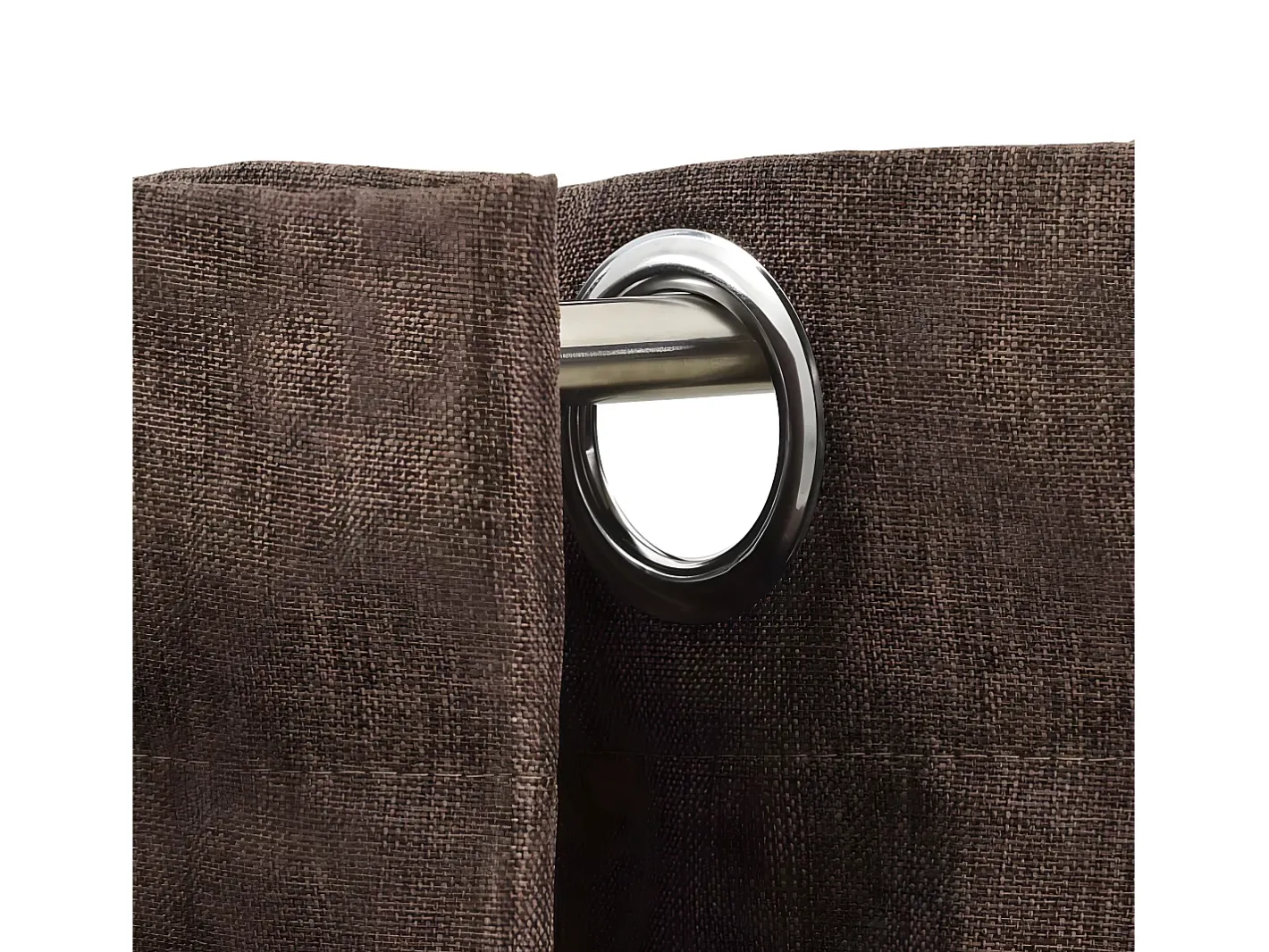 Clearance Cortinas opacas ojales look de lino 2 pzas gris 140x245 cm ES193458 Topo