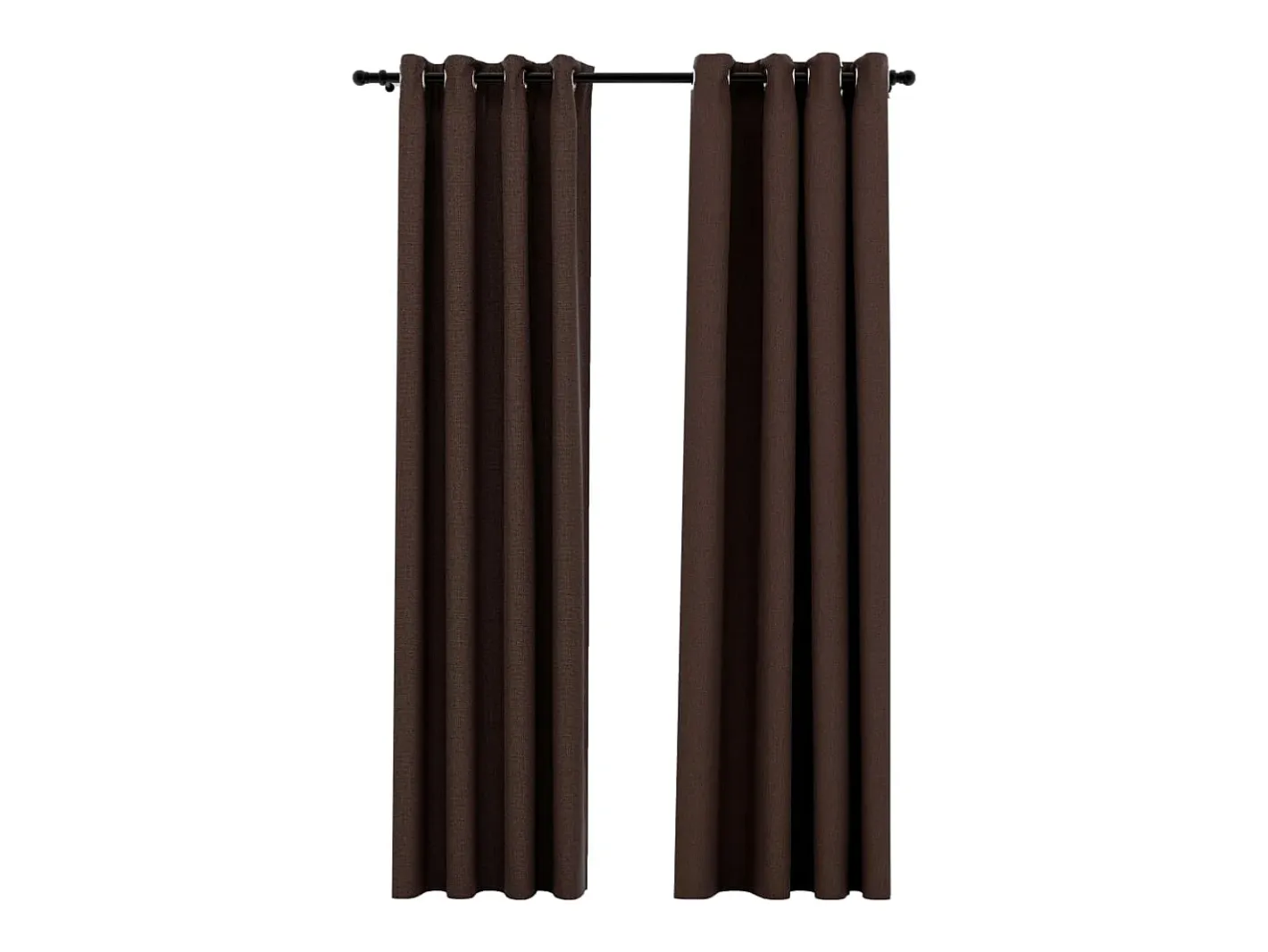 Clearance Cortinas opacas ojales look de lino 2 pzas gris 140x245 cm ES193458 Topo