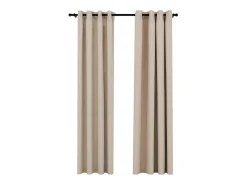 Ropa De Casa-Cortinas opacas ojales look de lino 2 pzas 140x225 cm ES757384 Beige