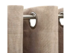 Ropa De Casa-Cortinas opacas ojales look de lino 2 pzas 140x225 cm ES757384 Beige