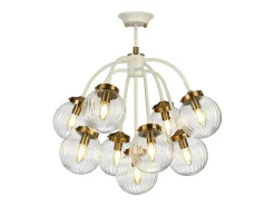 Lámpara Suspendida-Cosmos 9 Light Pendant Globe Glass Shades Beige