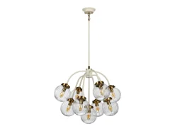 Lámpara Suspendida-Cosmos 9 Light Pendant Globe Glass Shades Beige