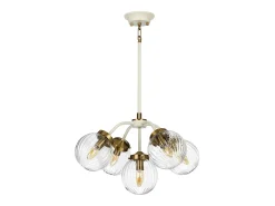Lámpara Suspendida-Cosmos Retro 5 Light Pendant Globe Glass Shades Beige