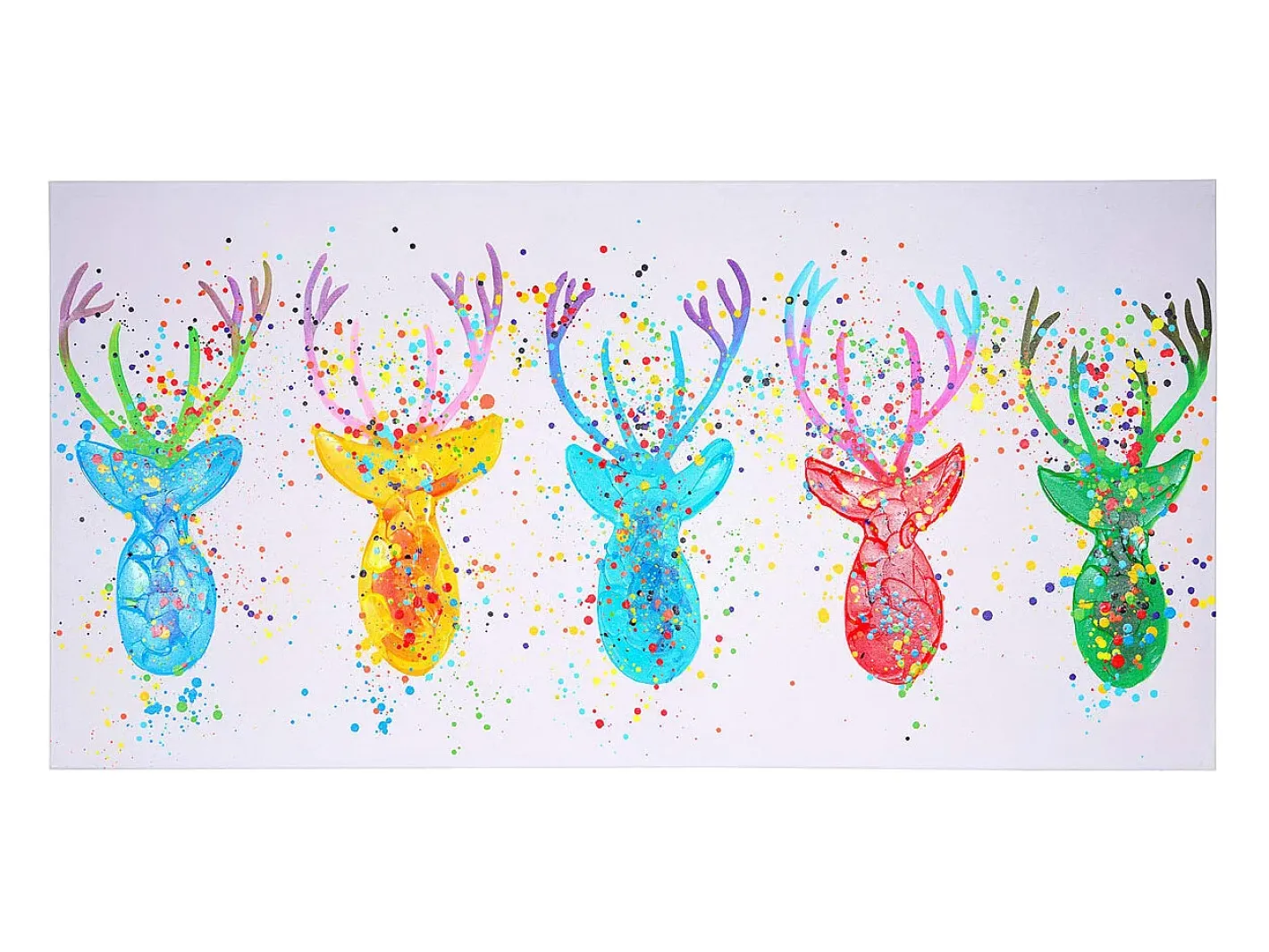 MCW Cuadro al óleo Ciervo II pintado a mano Multicolor Best