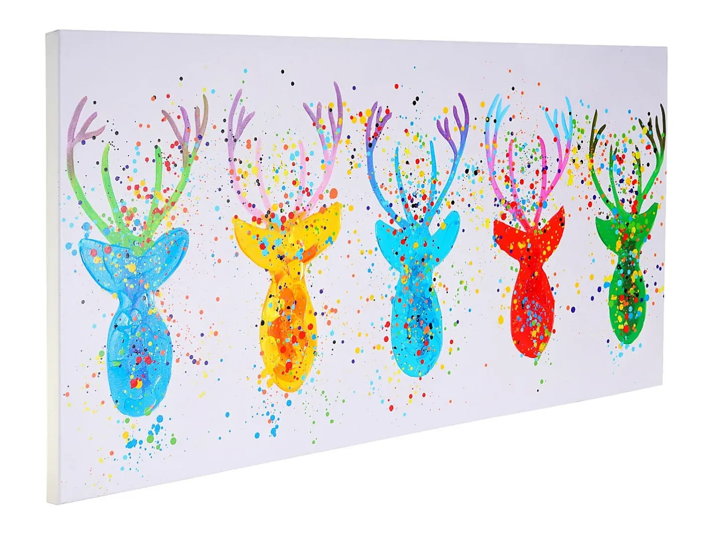 MCW Cuadro al óleo Ciervo II pintado a mano Multicolor Best