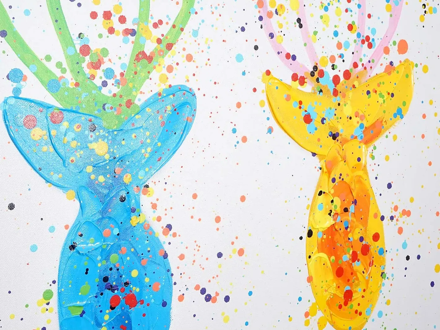 MCW Cuadro al óleo Ciervo II pintado a mano Multicolor Best