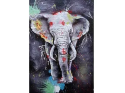 Best MCW Cuadro al óleo Elefante -H25 pintado a mano, 120x80cm Multicolor