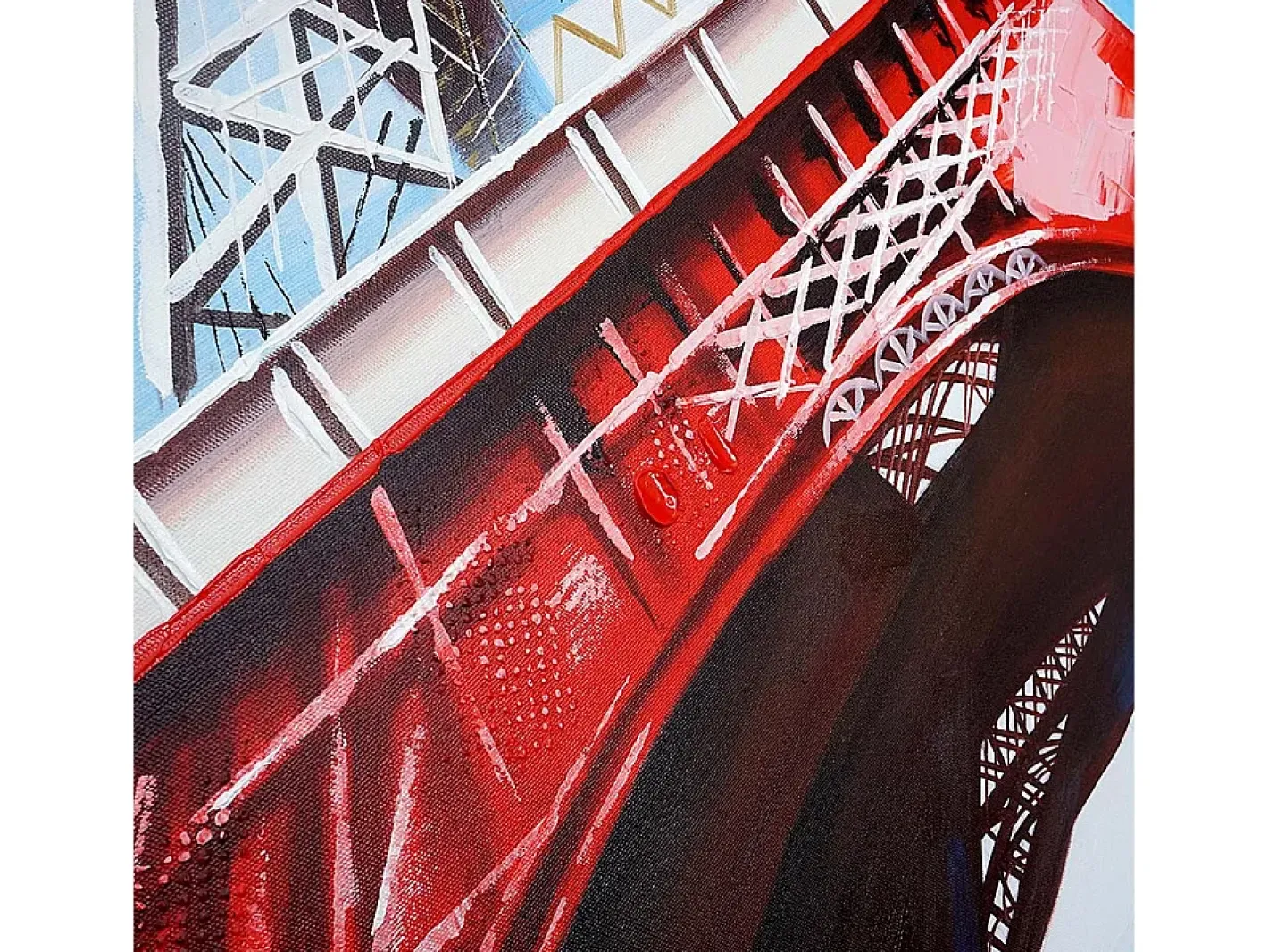 MCW Cuadro al óleo Torre Eiffel pintado a mano Multicolor Online