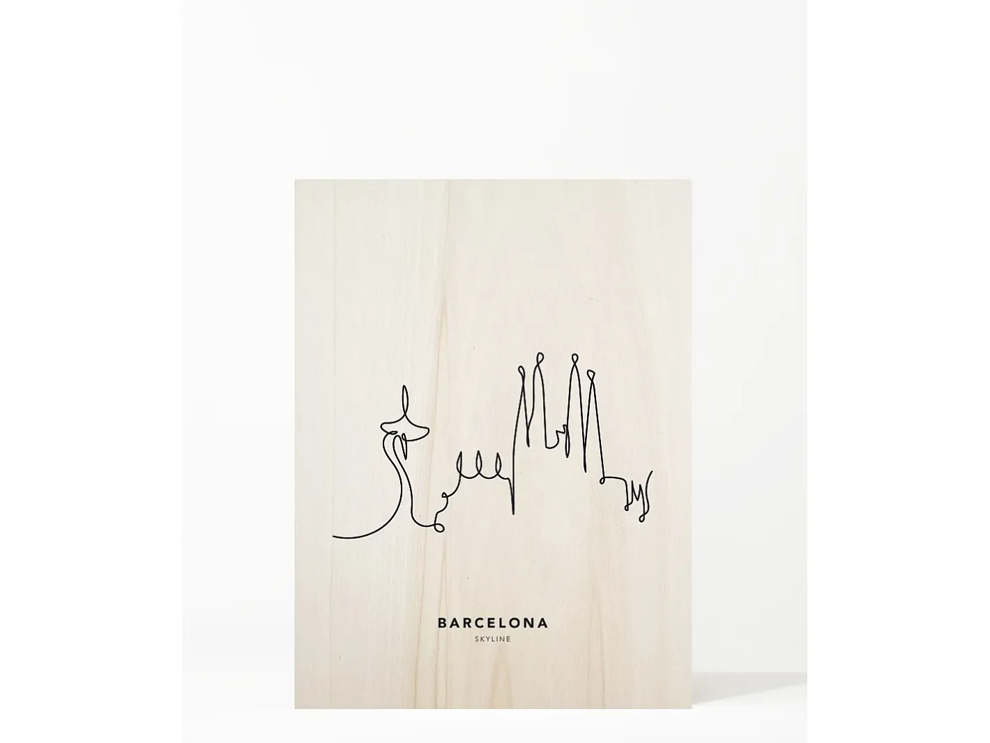 DECOWOOD Cuadro de madera Barcelona Skyline Multicolor Clearance