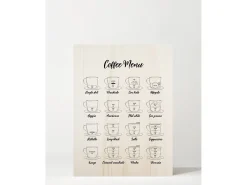 DECOWOOD Cuadro-Cuadro de madera Coffee Menu Multicolor