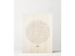 Discount DECOWOOD Cuadro de madera Paris Map Multicolor