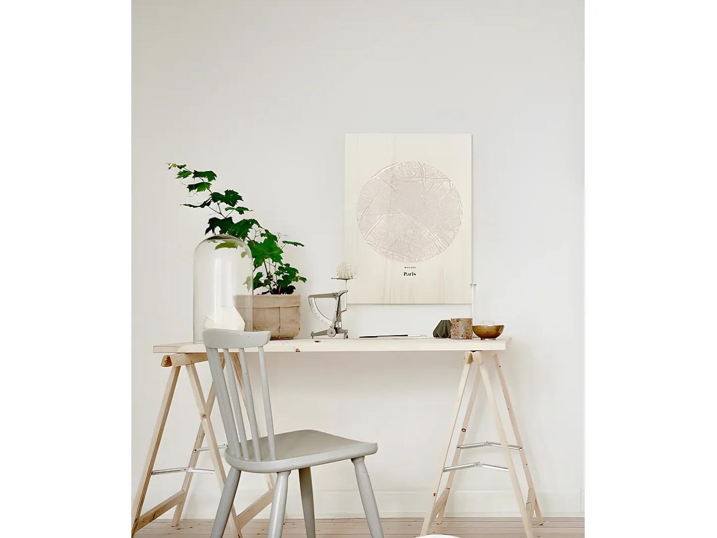 Discount DECOWOOD Cuadro de madera Paris Map Multicolor