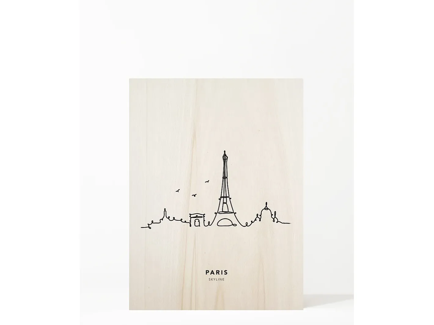 DECOWOOD Cuadro-Cuadro de madera Paris Skyline Multicolor