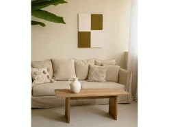Outlet DECOWOOD Cuadro decorativo sobre lienzo de algodón pintado artesanalmente con pintura al oleo sin marco de 100x150cm - PRISMA - Multicolor